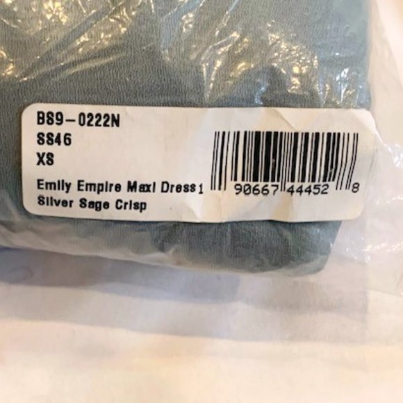 Show Me Your Mumu Emily Empire Maxi Dress Silver Sage - Size X-Small - New - Picture 9 of 10
